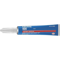 Loctite - 0.11 oz Tube Clear Instant Adhesive - Series 409, 75 sec Working Time, 24 hr Full Cure Time, Bonds to Metal, Plastic & Rubber - Industrial Tool & Supply