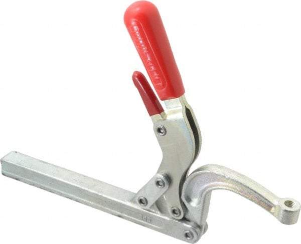 De-Sta-Co - 3558.58 N Load Capacity, 2.72" Throat Depth, 10.86" OAL, Carbon Steel, Hold Down Plier Clamp - M10 Spindle, Red Handle, Spindle End - Industrial Tool & Supply