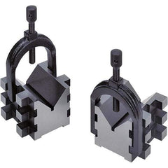 TESA Brown & Sharpe - 2" Max Capacity, 90° Angle, Hardened Steel V-Block - 2-1/2" Long x 2-1/2" Wide x 2" High, Sold as 2 Block Set - Industrial Tool & Supply
