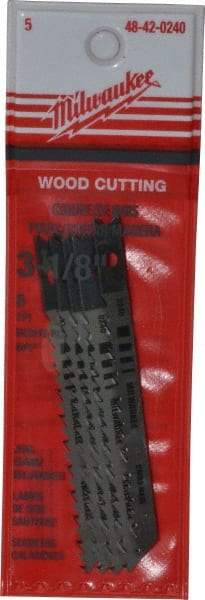 Milwaukee Tool - 3-1/8" Long, 8 Teeth per Inch, High Carbon Steel Jig Saw Blade - Toothed Edge, 0.2188" Wide x 0.043" Thick, U-Shank - Industrial Tool & Supply