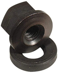 Jergens - 5/16-18 Steel Black Oxide Spherical Flange Nut - Industrial Tool & Supply