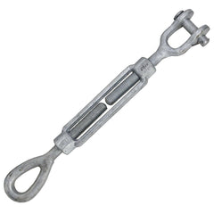 Turnbuckles; Turnbuckle Type: Jaw & Eye; Working Load Limit: 5200 lb; Thread Size: 3/4-6 in; Turn-up: 6 in; Closed Length: 17.11 in; Material: Steel; Finish: Galvanized