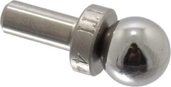 Jergens - 9.53mm Ball Diam, 4.75mm Shank Diam, Stainless Steel Checking Tooling Ball - 3/4" Ball Center to Shank Bottom, 0.3" Ball Center to Shoulder Bottom, with Shoulder, Breakaway - Industrial Tool & Supply