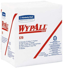 WypAll - X70 1/4 Fold Shop Towel/Industrial Wipes - Poly Pack, 12-1/2" x 12-1/2" Sheet Size, White - Industrial Tool & Supply