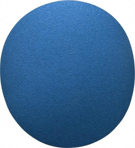 Norton - 12" Diam, 40 Grit Zirconia Alumina Adhesive PSA Disc - Very Coarse, Blue, Y Weighted Cloth Backing, Flexible - Industrial Tool & Supply