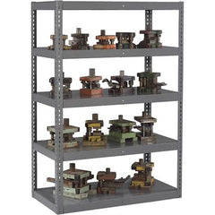 Tennsco - 5 Shelf Heavy-Duty Open Steel Shelving - 96" Wide x 84" High x 24" Deep, Medium Gray - Industrial Tool & Supply