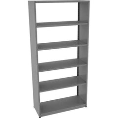 Tennsco - 6 Shelf Starter Open Steel Shelving - 42" Wide x 88" High x 18" Deep, Medium Gray - Industrial Tool & Supply