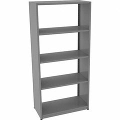 Tennsco - 5 Shelf Starter Open Steel Shelving - 36" Wide x 76" High x 18" Deep, Medium Gray - Industrial Tool & Supply