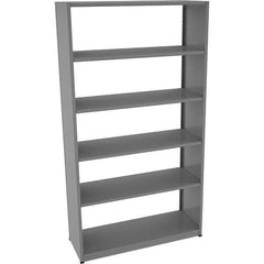 Tennsco - 6 Shelf Starter Open Steel Shelving - 48" Wide x 88" High x 18" Deep, Medium Gray - Industrial Tool & Supply