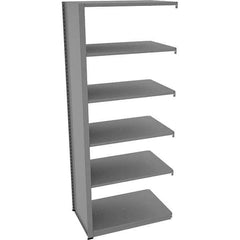 Tennsco - 6 Shelf Add-On Open Steel Shelving - 36" Wide x 88" High x 24" Deep, Medium Gray - Industrial Tool & Supply