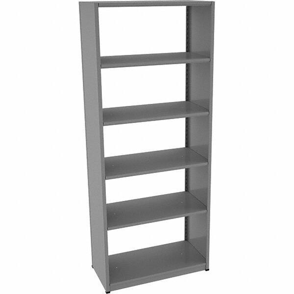 Tennsco - 6 Shelf Starter Open Steel Shelving - 36" Wide x 88" High x 18" Deep, Medium Gray - Industrial Tool & Supply