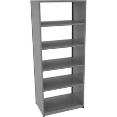 Tennsco - 6 Shelf Starter Open Steel Shelving - 36" Wide x 88" High x 24" Deep, Medium Gray - Industrial Tool & Supply