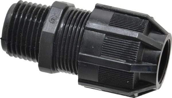 Thomas & Betts - 1/8 to 3/8" Cable Capacity, Liquidtight, Straight Strain Relief Cord Grip - 1/2 NPT Thread, 2-1/8" Long, Nylon - Industrial Tool & Supply