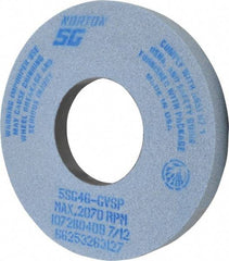 Norton - 12" Diam x 5" Hole x 1-1/2" Thick, G Hardness, 46 Grit Surface Grinding Wheel - Ceramic, Type 5, Coarse Grade, 2,070 Max RPM, Vitrified Bond, One-Side Recess - Industrial Tool & Supply