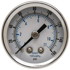 Parker - FRL Pressure Gauge - 1/8" NPT & 0-160 psi - Industrial Tool & Supply