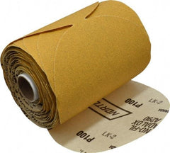 Norton - 5" Diam, 100 Grit Aluminum Oxide Adhesive PSA Disc - Medium Grade, Gold, C Weighted Backing, Flexible - Industrial Tool & Supply