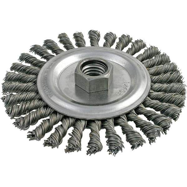 Brush Research Mfg. - 4-1/5" OD, 5/8-11 Arbor Hole, Stringer Bead Carbon Wheel Brush - 3/16" Face Width, 7/8" Trim Length, 20,000 RPM - Industrial Tool & Supply