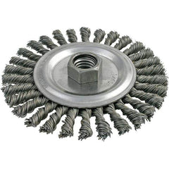 Brush Research Mfg. - 4-1/2" OD, 5/8-11 Arbor Hole, Stringer Bead Carbon Wheel Brush - 3/16" Face Width, 13/16" Trim Length, 9,000 RPM - Industrial Tool & Supply