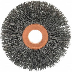 Brush Research Mfg. - 2-1/2" OD, 1/2" Arbor Hole, Crimped Stainless Steel Wheel Brush - Industrial Tool & Supply