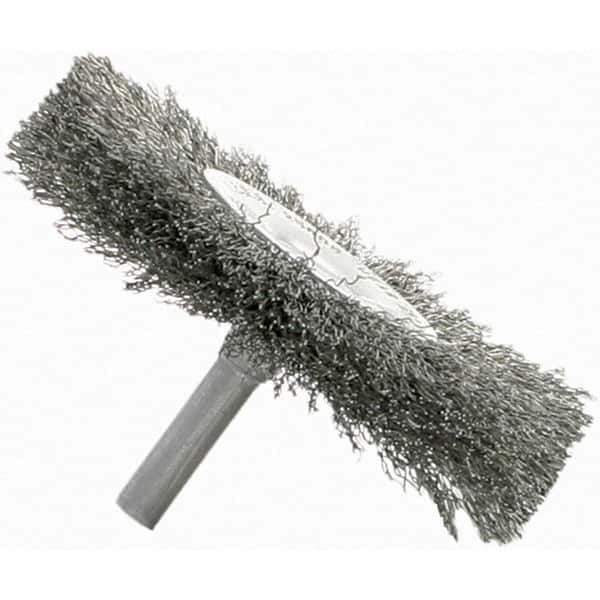 Brush Research Mfg. - 2" OD, Crimped Stainless Steel Wheel Brush - 5/16" Face Width, 3/8" Trim Length, 25,000 RPM - Industrial Tool & Supply