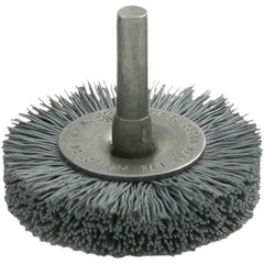Brush Research Mfg. - 2-1/2" OD, Crimped Abrasive Nylon Wheel Brush - 7/16" Face Width, 11/16" Trim Length, 25,000 RPM - Industrial Tool & Supply