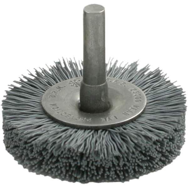 Brush Research Mfg. - 2" OD, Crimped Abrasive Nylon Wheel Brush - 1/2" Face Width, 1/2" Trim Length, 25,000 RPM - Industrial Tool & Supply