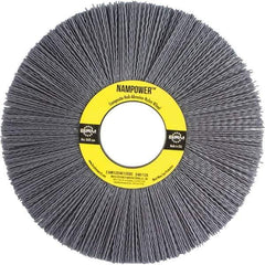 Brush Research Mfg. - 8" OD, 2" Arbor Hole, Crimped Abrasive Nylon Wheel Brush - 1/2" Face Width, 2-1/2" Trim Length, 3,600 RPM - Industrial Tool & Supply