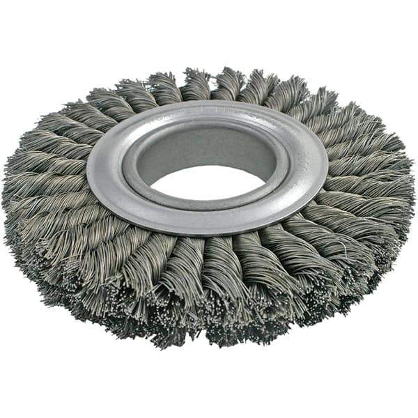 Brush Research Mfg. - 10" OD, 2" Arbor Hole, Crimped Carbon Wheel Brush - 1-3/8" Face Width, 2-1/4" Trim Length, 4,500 RPM - Industrial Tool & Supply