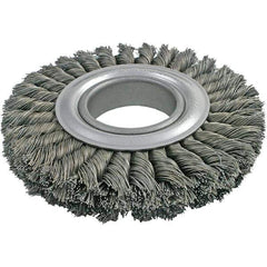 Brush Research Mfg. - 8" OD, 2" Arbor Hole, Crimped Carbon Wheel Brush - 1-1/8" Face Width, 1-3/4" Trim Length, 6,000 RPM - Industrial Tool & Supply