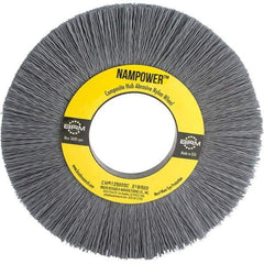 Brush Research Mfg. - 6" OD, 2" Arbor Hole, Crimped Abrasive Nylon Wheel Brush - 1/2" Face Width, 1-1/2" Trim Length, 3,600 RPM - Industrial Tool & Supply