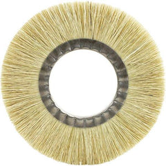 Brush Research Mfg. - 8" OD, 2" Arbor Hole, Crimped Carbon Wheel Brush - 1-1/8" Face Width, 1-3/4" Trim Length, 6,000 RPM - Industrial Tool & Supply