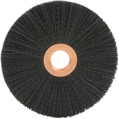 Brush Research Mfg. - 3-1/2" OD, 1/2" Arbor Hole, Crimped 6-12 Nylon Wheel Brush - 1/2" Face Width, 5/16" Trim Length, 20,000 RPM - Industrial Tool & Supply