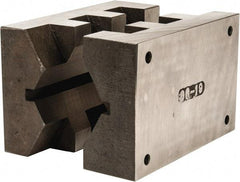 Heinrich - 6" Wide, V-Groove Vise Jaw - Ductile Iron, Fixed Jaw, Compatible with DA-6600-SC Vises - Industrial Tool & Supply
