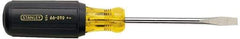 Stanley - 7/32" Blade Width, 6-3/4" OAL Standard Slotted Screwdriver - 3" Blade Length, Round Shank, Acetate with Rubber Grip Handle - Industrial Tool & Supply