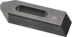 Jergens - 1/2" Stud, Low Carbon Steel, Plain Strap Clamp - 1-1/4" Travel, 4" OAL x 1-1/4" Wide x 3/4" High, Black Oxide Finish, Tapered Nose - Industrial Tool & Supply