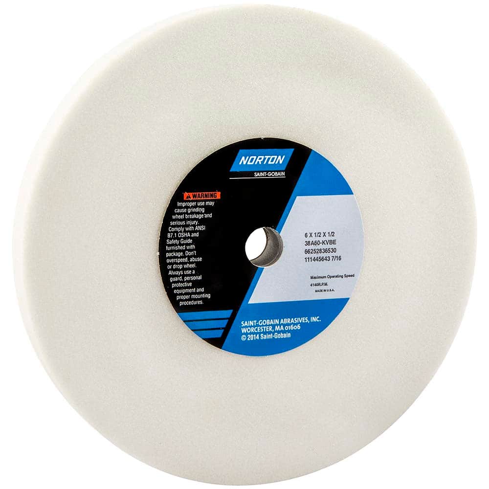 Norton - 6" Diam x 1/2" Hole x 1/2" Thick, K Hardness, 60 Grit Surface Grinding Wheel - Industrial Tool & Supply