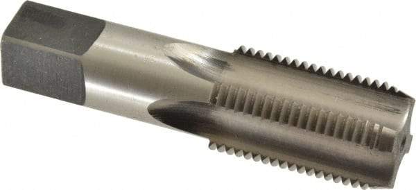 Reiff & Nestor - 1/2-14 NPS Thread, 4 Flute Standard Pipe Tap - 3-1/8" OAL, 1-3/8" Thread Length, 11/16" Shank Diam, Bright Finish, High Speed Steel - Exact Industrial Supply