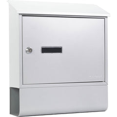 Mailboxes; Mount Type: Wall; Lockable: Yes; Material: Steel; Color: Gray; Length (Inch): 4; Width: 15; Assembly Required: No; Includes: Pre-Drilled Wall Mounting Holes; Drop Slot Door; Newspaper Bucket; (2) Keys; Mounting Hardware; Mail Opening: 1.5x14.25