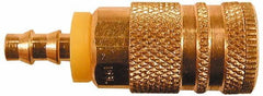 Coilhose Pneumatics - Hose Barb Industrial Pneumatic Hose Coupler - Brass, 1/4" Body Diam, 1/4" Hose ID - Industrial Tool & Supply