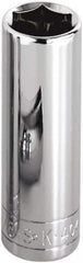 SK - 13/16", 1/2" Drive, Deep Hand Socket - 6 Points, Steel, Chrome Finish - Industrial Tool & Supply