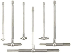 Fowler - 6 Piece, 5/16 to 6 Inch, Hardened Tool Steel Contact Point Ends, Satin Chrome Finish, Telescoping Gage Set - Includes Fitted Vinyl Case - Industrial Tool & Supply