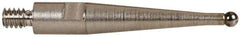 TESA Brown & Sharpe - 1mm Ball Diam, Carbide, Ball Test Indicator Contact Point - 1/2" Contact Point Length, Use with Brown & Sharpe TESATAST Dial Test Indicators - Industrial Tool & Supply