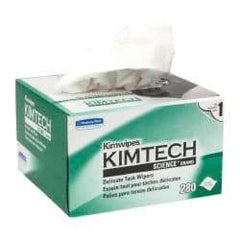 Kimtech - Dry Clean Room/Lab/Critical Task Wipes - Pop-Up, 8-3/8" x 4-3/8" Sheet Size, White - Industrial Tool & Supply