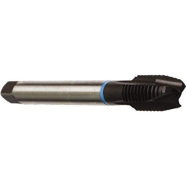 Emuge - 7/16-14 UNC, 3 Flute, Nitride Finish, Cobalt Spiral Point Tap - Plug Chamfer, Right Hand Thread, 3-5/32" OAL, 0.866" Thread Length, 0.323" Shank Diam, 3B Class of Fit, Series Rekord B - Exact Industrial Supply