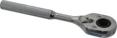 Proto - 3/8" Drive Pear Head Female Drive Ratchet - Chrome Finish, 7" OAL, 24 Gear Teeth, Standard Head - Industrial Tool & Supply
