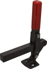 De-Sta-Co - 1,000 Lb Holding Capacity, Vertical Handle, Manual Hold Down Toggle Clamp - 177° Handle Movement, 180° Bar Opening, Solid Bar, Flanged Base, Electro-Plated Zinc, Carbon Steel - Industrial Tool & Supply
