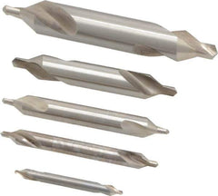 Keo - 5 Piece, #1 to 5, Plain Edge, High Speed Steel Combo Drill & Countersink Set - 60° Incl Angle - Industrial Tool & Supply