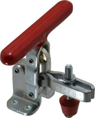 De-Sta-Co - 200 Lb Holding Capacity, Vertical Handle, Manual Hold Down Toggle Clamp - 65° Handle Movement, 105° Bar Opening, U-Bar, Flanged Base, Electro-Plated Zinc, Carbon Steel - Industrial Tool & Supply