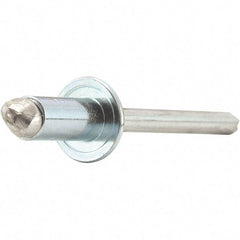 STANLEY Engineered Fastening - Size 5 Dome Head Stainless Steel Open End Blind Rivet - Stainless Steel Mandrel, 0.188" to 1/4" Grip, 5/32" Head Diam, 0.16" to 0.164" Hole Diam, 0.097" Body Diam - Industrial Tool & Supply