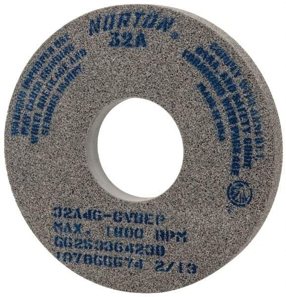 Norton - 14" Diam x 5" Hole x 1-1/2" Thick, G Hardness, 46 Grit Surface Grinding Wheel - Aluminum Oxide, Type 1, Coarse Grade, 1,800 Max RPM, Vitrified Bond, No Recess - Industrial Tool & Supply